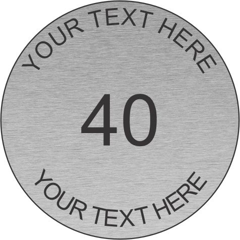 Aluminium Effect Self Adhesive Fixing Table Numbers 40mm
